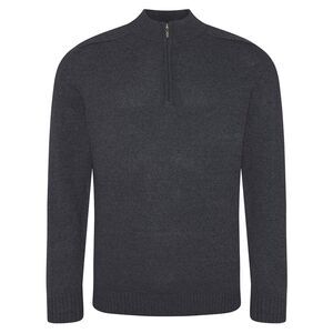 Ecologie Unisex Adult Wakhan Knitted Quarter Zip Sweatshirt / Charcoal